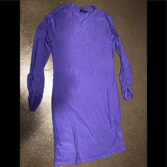 Fashion Bug Dresses & Skirts - Purple dress with ruched sleeves Fashion Bug Dresses & Skirts - Purple dress with ruched sleeves
